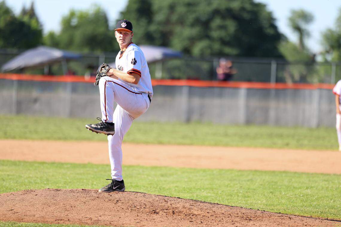 Tyler Ritter of the Roseville High School Tigers struck out 17 in a 4-0 win over Del Campo on April 6 in Placer County.